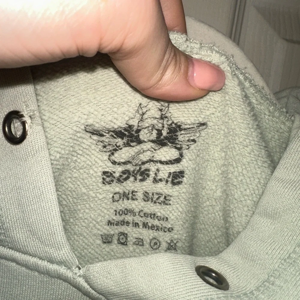Boys Lie Sage Green Angel Graphic Hoodie OS streetwear New flaw